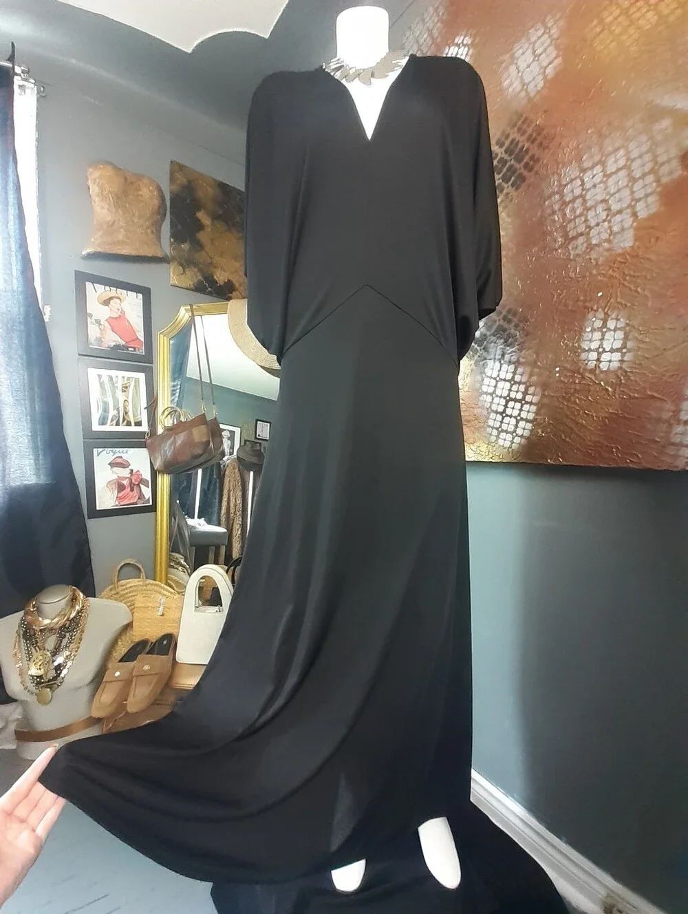 Zara Nwt Elegant Black Women’s Maxi Dress - Classic Evening Style